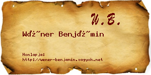 Wéner Benjámin névjegykártya