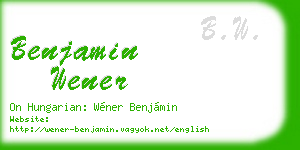 benjamin wener business card