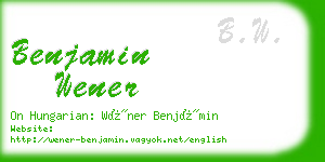 benjamin wener business card